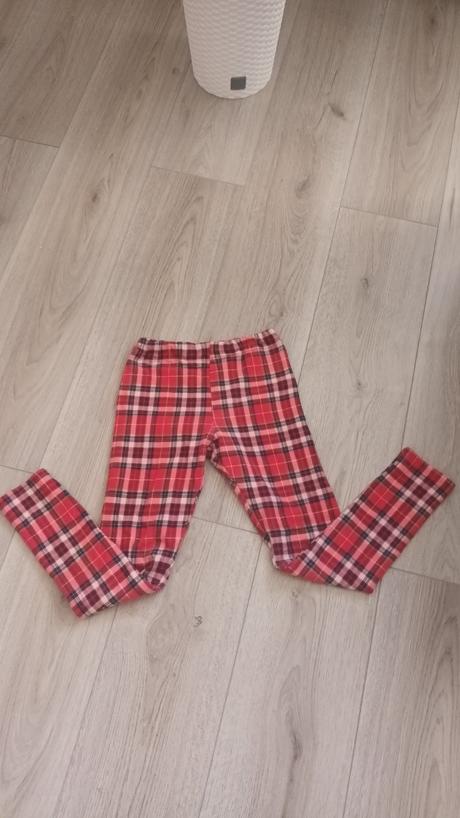 Vianočné legíny kárované s posúvatkom, h&m,140