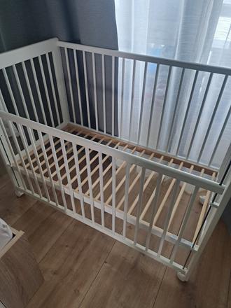 Detská polohovateľná postieľka s bočnicou, šírka (cm): 60,dĺžka (cm): 120