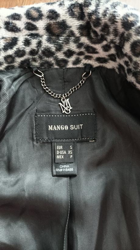 Kabát so zvieracím vzorom, mango,s
