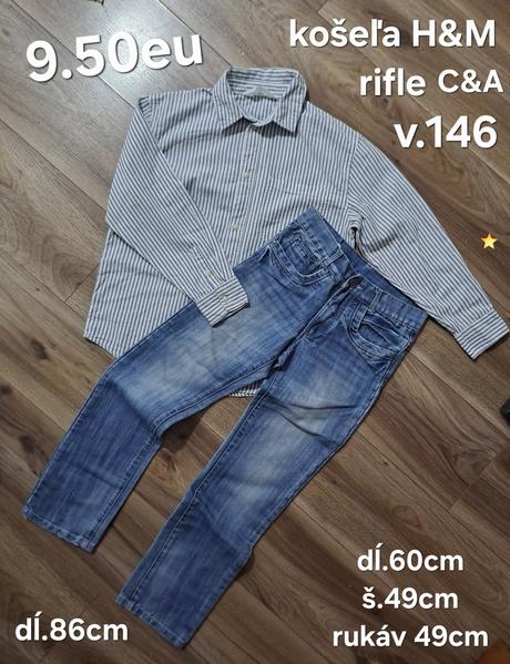 Košeľa a rifle, h&m,146