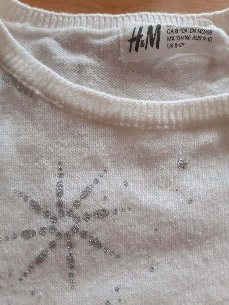 Vločkový tenký pulóvrik., h&m,140
