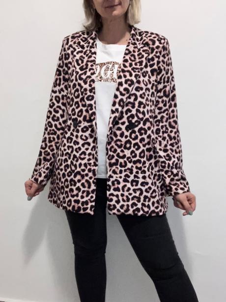 Dámske sako s leopardím vzorom (uni), l / m / xl