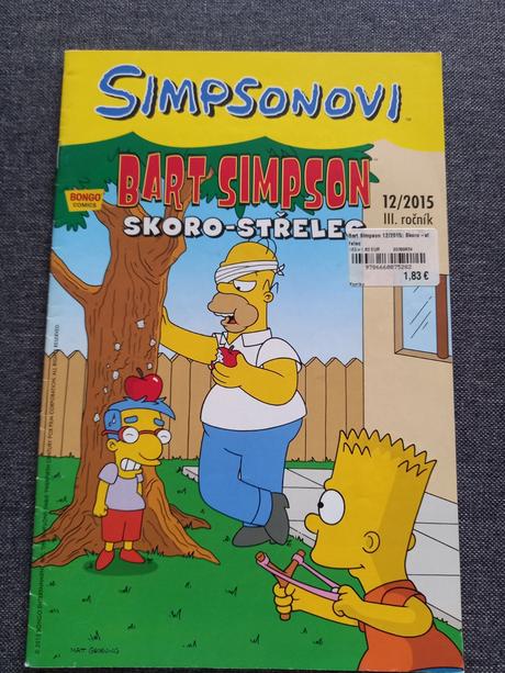 Komiks bart simpson skoro-střelec 12/2015,