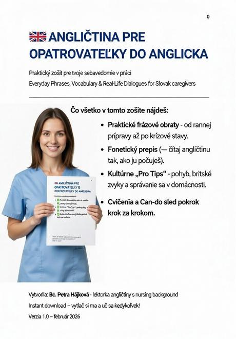 Angličtina pre opatrovateľky do uk - e-book, 