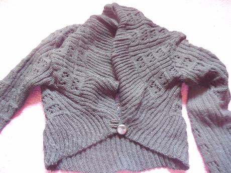 Vlnené cierne bolero, s