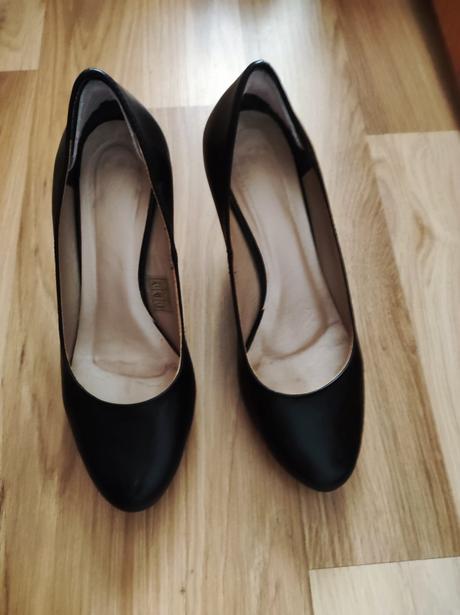 Čierne kožené lodičky, 37