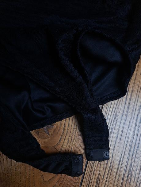 Boohoo čierne čipkované body, l