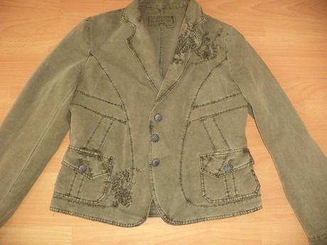 Damske riflove sako s aplikaciou, l