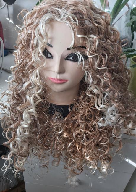 Afro parochňa blond melír,