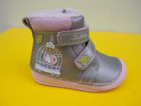 Detské kožené zimné topánky ddstep 071 champagne, d.d.step,20 - 25