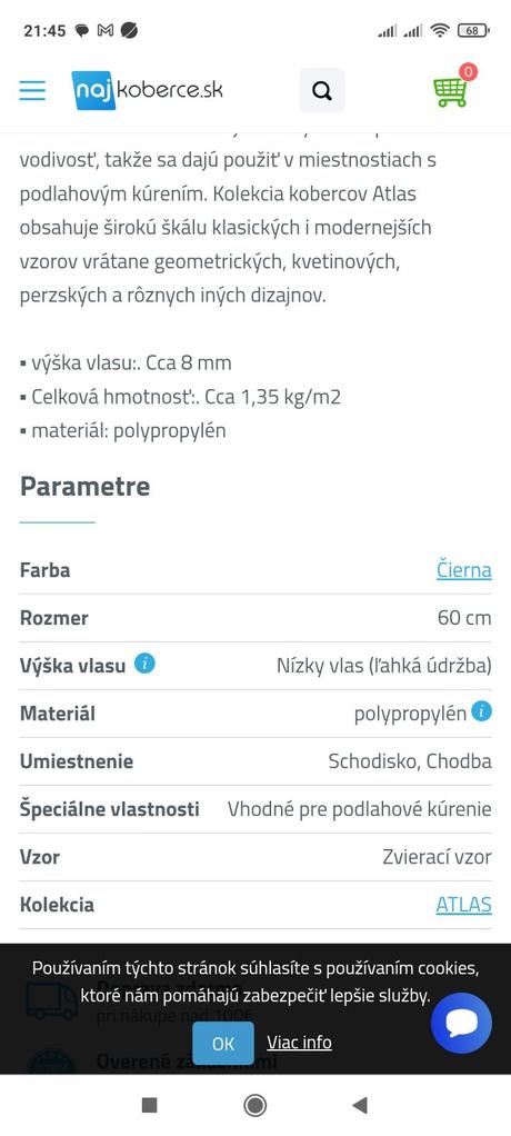 Moderný behúň so zvieracím motívom,