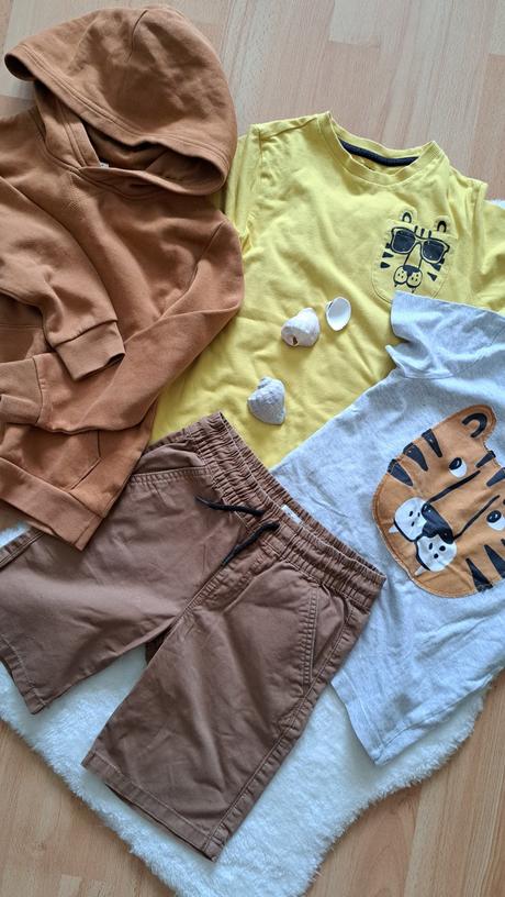 Top balík tričko kraťasy mikina 6/7r, 122–134