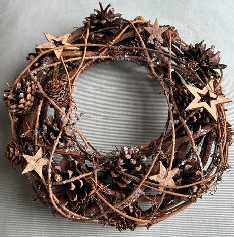 Prírodný veniec(handmade) + strieborná 3d, 