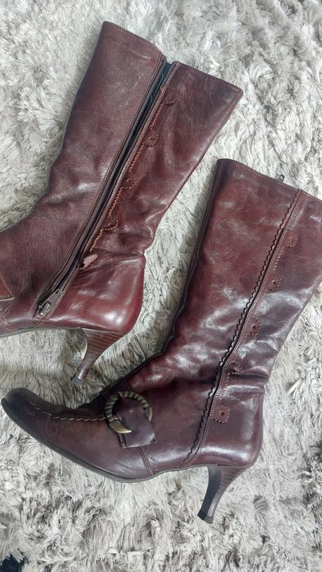 Hnedé kozenne vyteplene cizmy, 36