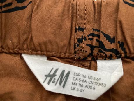 Tigrie šortky veľ. 116, h&m,116