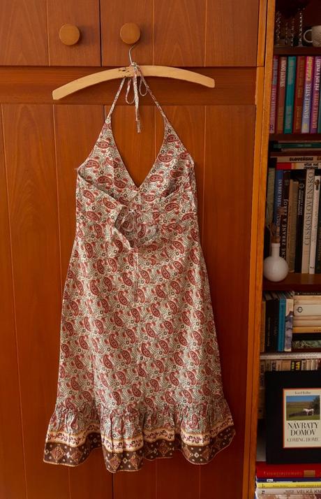 Bavlnené šaty s viazaním okolo krku a na chrbte, next,38