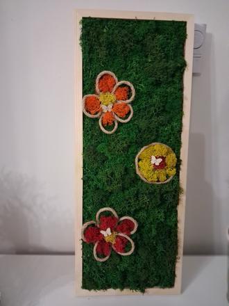 Machový obraz kvety,