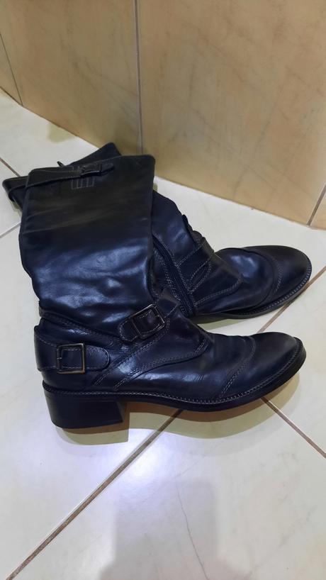 Čierne talianske kožené cizmy vera gomma, 38