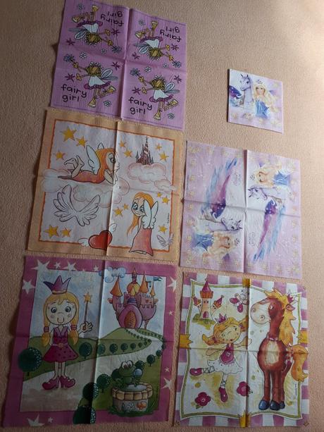 6x servítky princezne, barbie, zámok,..,