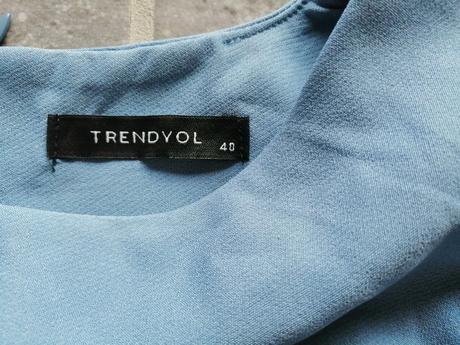 Bledomodré šaty trendyol, v40, s volánmi, 40