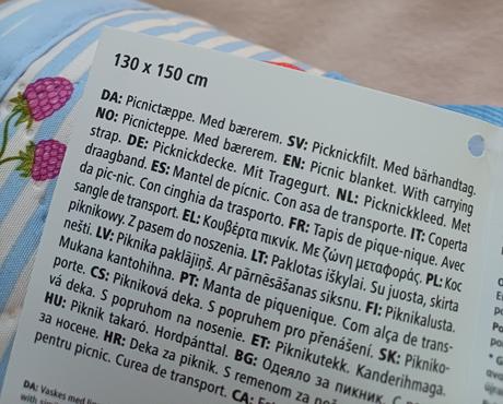 Pikniková deka s popruhom na nosenie 130x150, 