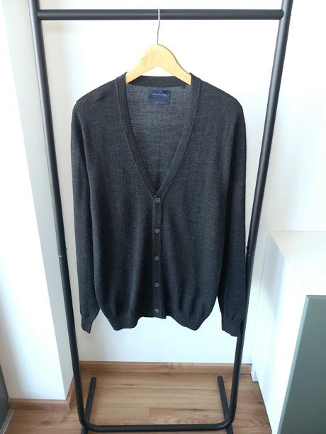 Sivý vlnený kardigán christian berg l/oversize, l