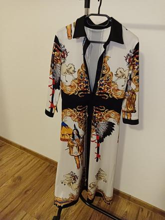 Extravagantné šaty potlač indiáni, m