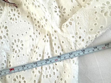 Nová biela ažúrová zavinovacia blúzka s volánom li, lindex,38