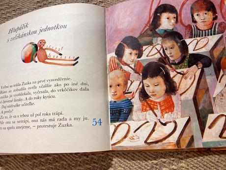 Retro stará kniha hlupáčik s velikánskou jednotkou, 