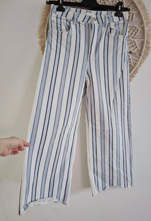 Pruhované široké džínsy, h&m,l