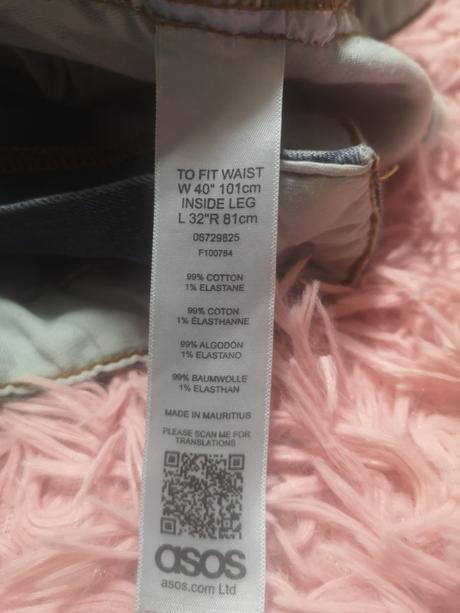 Pánske rifle asos w40'' l32'', xl