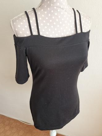 Čierny elastický top h&m veľ. m, h&m,m