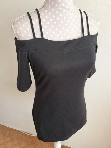 Čierny elastický top h&m veľ. m, h&m,m
