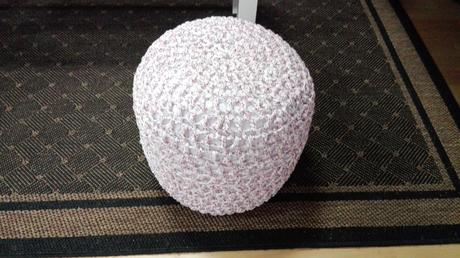 Pufík - háčkovaný zo "špagetiek", 