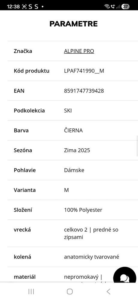 Lyziarske nohavice alpine pro, alpine pro,m