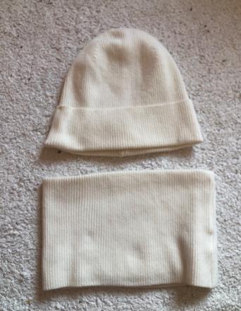 Biela bavlnená súprava čiapka a nákrčník, reserved, reserved