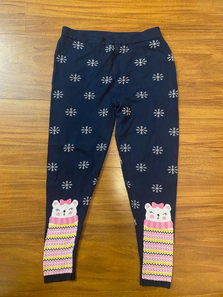 Vlnené legíny s vločkami. veľ. na 10-11 rokov, 146