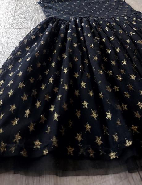 Čierne šaty so zlatými hviezdičkami, bonprix,146