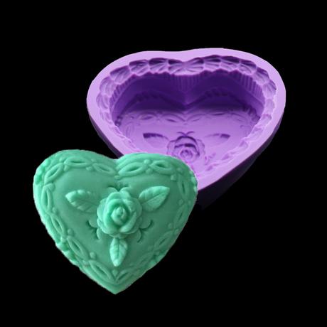 Silikónová forma srdce s ružou, sf-242,