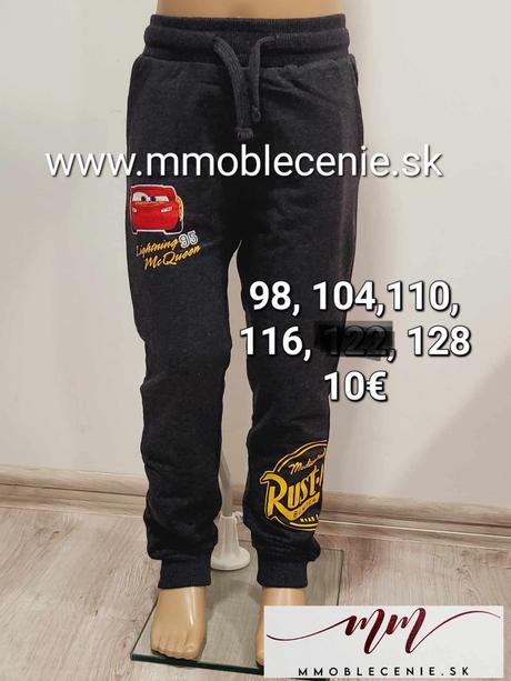 Tepláky cars, disney,98 / 104 / 110 / 116 / 128