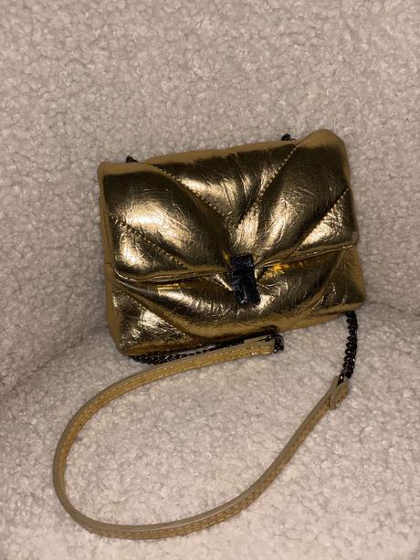 Zlatá crossbody kabelka zara, zara