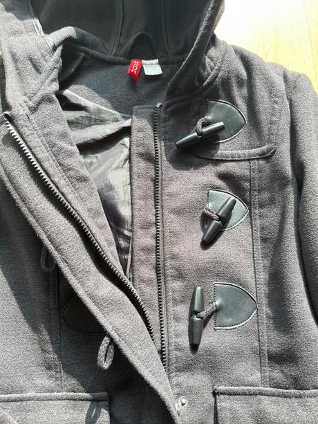 Tmavosivý kabát h&m, h&m,38