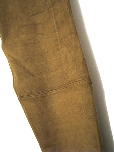 Horčicovo - hnedé "kožené" legíny, l