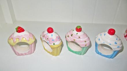 Keramika - muffiny krúžky na servítky, sada 4 ks,