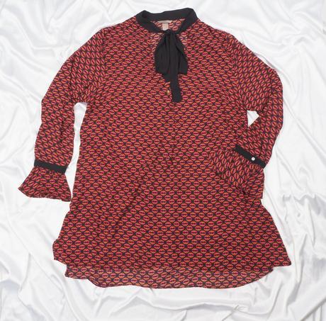 Kvalitná dámska blúzka/tunika s mašľou h&m, h&m,54