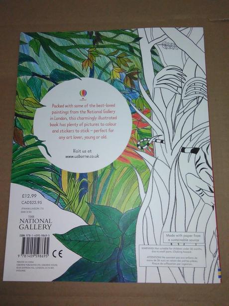 Usborne art colouring and sticker book, 