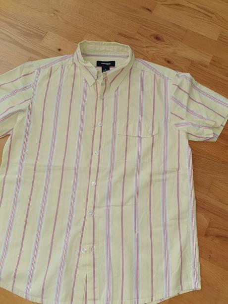 Pružkovana žltá pánska košeľa, kenvelo,m