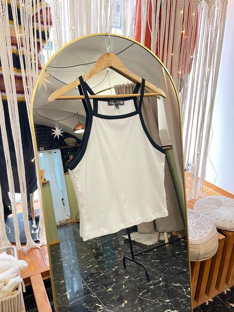 Elastické vrubkované tielko pre moletky, topshop,44