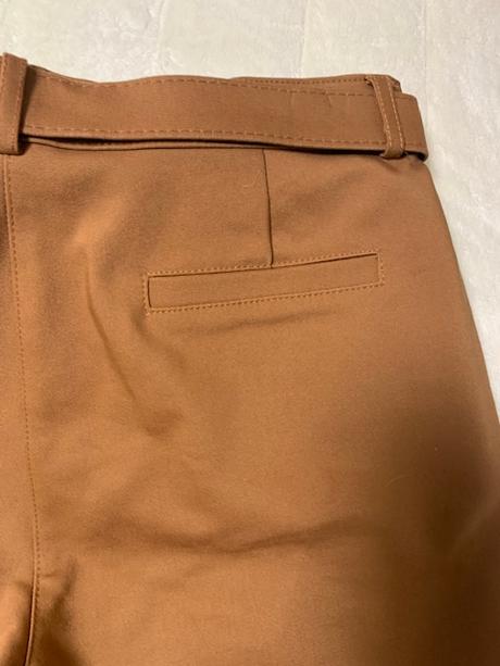 Hrubšie elastické nohavice škoricovej farby, l / m