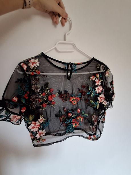 Vyšívaný priesvitný top, xs